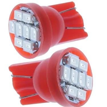 Imagem de Lâmpada LED T10 Pingo, 8 LEDs, 12V, para Teto, Mala e Placa (Vermelho)
