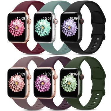 Imagem de Pulseiras esportivas compatíveis com Apple Watch, pacote com 6 AMSKY