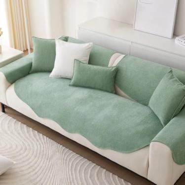 Imagem de Capa de sofá universal para quatro estações, antiderrapante, tipo toalha, capa de sofá de canto em forma de L, tapete para sala de estar, A9, 1 fronha de 45x45