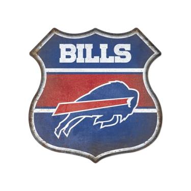 Imagem de Rico Industries Placa de metal rústica NFL Football Buffalo Bills de 29 cm para decoração de casa