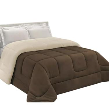 Imagem de Edredom Coberdrom Sherpa Casal Queen 2,40m x 2,20m Dupla Face Manta e Pele de Carneiro Soft Felpudo – Tecido 100% Poliéster – LuckBaby (Tabaco, Queen (2,40m x 2,20m))