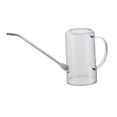 Imagem de Generic a rega lata para plantas internas equipamentos de rega para o escritório em casa compactos com marcas de medição de aço inoxidável de aço longo, Transparente 1000ml