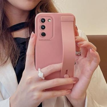 Imagem de Capa de silicone com suporte para pulseira S24ultra S 24 23 22 para Samsung Galaxy S24 S23 S22 S21 Plus Ultra, WD rosa, para Samsung Note 20