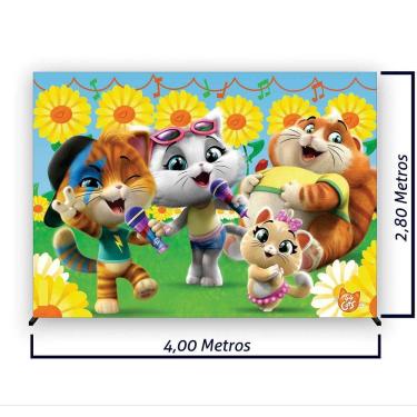 Imagem de Painel de Festa Retangular 44 Gatos Diversas Medidas - Fera Print