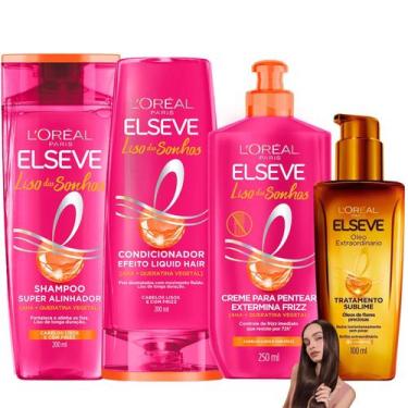 Imagem de Kit Novo Liso Sonhos Elseve Extraordinário Aha Queratina - L'oreal Par