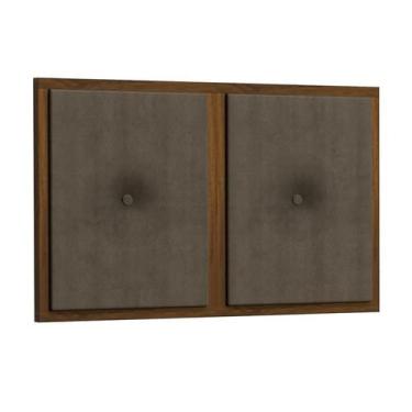 Imagem de Painel Cabeceira Box Solteiro 0,90 Madeira Suede Marrom - Comprar Móve