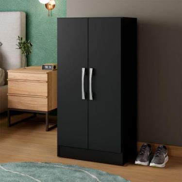 Imagem de Armário Multiuso Leoni 2 Portas Preto - Pnr Móveis, Preto