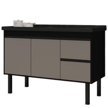 Imagem de Gabinete Preto e Ouro para Cozinha Color em Madeira MDF de 1,14 Metros