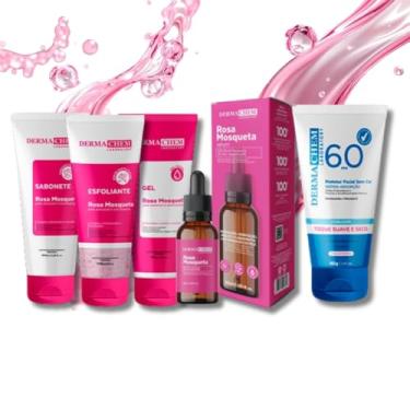Imagem de Kit Skincare ROSA MOSQUETA Ultra Hidratante + Sérum Rosa Mosqueta Clareador + Protetor Solar Facial FPS 60 Sem Cor com Vitamina E - 5 Itens 100% de EFICÁCIA COMPROVADA