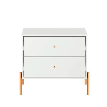 Imagem de Mesa de Cabeceira 2 Gavetas Jasper Branco