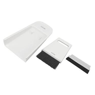 Imagem de Escova de pá de lixo para vassoura, pequena pá de lixo, conjunto de pincéis de mesa pequeno e eficaz 1 2 teclado (cinza branco)