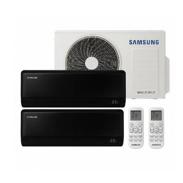 Imagem de Ar Condicionado Multi Bi Split Samsung Wind Free Black 18000 BTUs 1x9000+1x12000 Quente e Frio Inverter 220V
