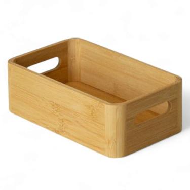 Imagem de Caixa Organizadora de Bambu com Alças, 24x13x7,6 cm, Natural