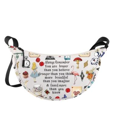 Imagem de LEVLO Bolsa tiracolo de conto de fadas presente para fãs de contos de fadas You Are Braver Than You Believe Princess Bolsa de ombro com desenho animado, Bolsa Als Jz