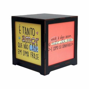 Imagem de Luminária Box Namorados é Tanto Amor Com Você é Assim Em Mdf