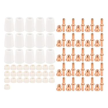 Imagem de Kit de copos de bicos de eletrodo para corte de plástico para maçarico de corte - 90 peças de porcelana e cobre