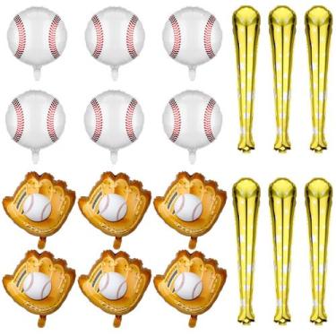 Imagem de Balões esportivos Skylety Baseball 18 peças para decoração de festas