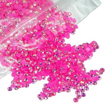 Imagem de qiipii 5050 Peças 5 Mm Rosa Choque Ab Resina Strass Para Artesanato Fundo Plano Gelatina A Granel Aço Inoxidável 20 Pedras Sem Hotfix Diamantes Cristais Preciosas Canecas Copos Garrafas Faça Você Me