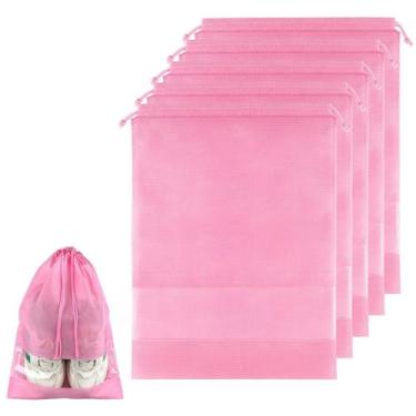 Imagem de Sacos de sapatos COIDEA, 5 peças, rosa, não tecido, com cordão de viag