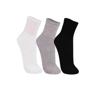 Imagem de Kit/3 Meia Cano Médio Trifil T08721 Unissex Esportiva Algodão T. 31/34