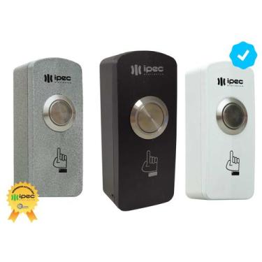 Imagem de Botoeira de Inox 1 Botão Sobrepor Saída Rápida NA 250VAC - IPEC, Preto