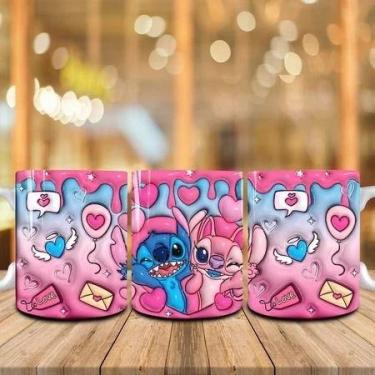 Imagem de Caneca Xícara Personalizada Lilo e Stitch Disney Efeito 3D - Porcelana