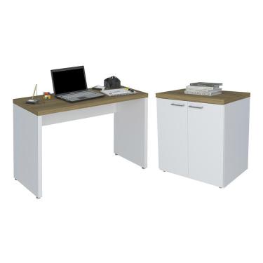 Imagem de Conjunto Escrivaninha E Balcão Munster Olmo Branco