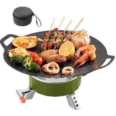 Imagem de Fogão para acampamento | Fogão de acampamento pequeno | Fogão portátil de 6800 W, utensílios de cozinha dobráveis com bolsa de armazenamento para equipamentos ao ar livre para caça e churrasco