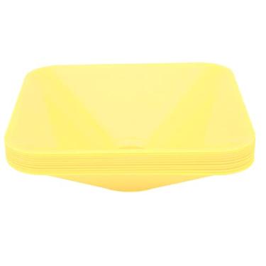 Imagem de 10pcs Treinamento Cones Square Bright Color Packable Compact Cones Marker para Treinadores de Basquete de Futebol Esportivo Os atletas PE Material 17.7x17.7x5cm (Amarelo)