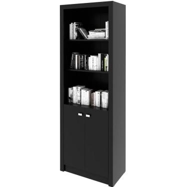 Imagem de Estante Armário Alta Livreiro Multiuso Office 2 Portas Preto
