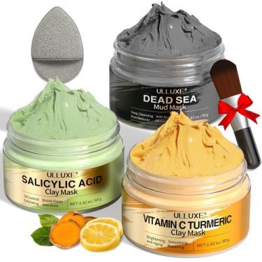 Imagem de Conjunto de máscaras faciais de argila com vitamina C de luxo com lama