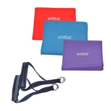 Imagem de Kit Faixa Elástica Tipo Thera Band + Puxador - Rythmoon