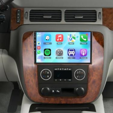 Imagem de Estéreo automotivo Android 13 de 9 polegadas para Chevrolet Tahoe/Suburban/Silverado LTZ 2007-2012, para GMC Yukon Double Din Receptor de áudio automotivo com câmera de backup Wi-fi SWC sem fio