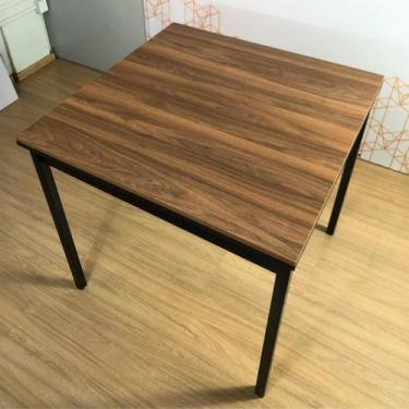 Imagem de Mesa Jantar Industrial Compacta 80cm  Base U em Metalon  Para Sala de 