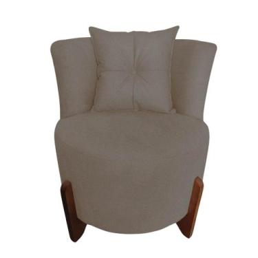 Imagem de Poltrona Decorativa Luna Bouclé Capuccino - Mansão Decor