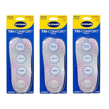 Imagem de Palmilhas Dr. Scholls Tri-Comfort Femininas (Tamanho 6-10) (Pacote com 3)