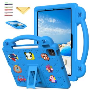 Imagem de UUcovers Capa infantil para iPad Pro de 11 polegadas M4 2024 5ª geração com suporte para lápis/suporte/alça leve, fofa, macia, EVA, à prova de choque, proteção contra quedas, capa resistente, urso