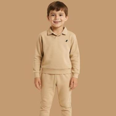 Imagem de Conjunto Moletom Infantil Masculino Inverno Gola Polo – Sem Bolso Rei Rex-Masculino