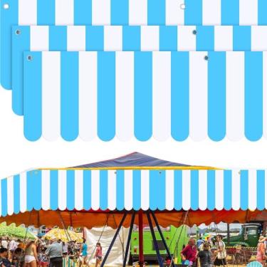 Imagem de Preboun 3 peças decorações de toldo de sorvete barraca de carnaval orgulho circo mês decorações penduradas faixa de carnaval placa de suporte de concessão toldo de dossel para carnaval, 24 x 192 cm