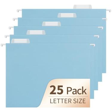 Imagem de Pastas de arquivo suspensas, pacote com 25 pastas de arquivo tamanho carta com abas de corte 1/5, essenciais de escritório para armário de arquivo e armazenamento de mesa
