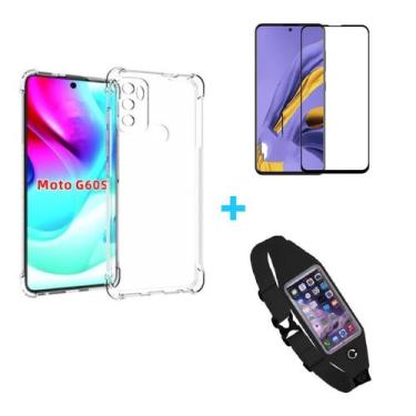 Imagem de Kit Pochete Motorola Moto G60s  + Capinha Anti Impacto + Película de V