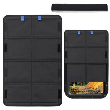 Imagem de Huakaile Tiras dobráveis de gancho e laço para janela de porta RV 63,5 cm x 40,6 cm, tecido Oxford engrossado à prova d'água trailers capa de janela trailers para painel blackout externo proteção de