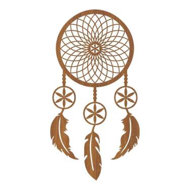 Imagem de Quadro Decorativo Mdf Carvalho Filtro Dos Sonhos 40X20Cm