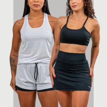 Imagem de Kit 2 Conjuntos Fit Academia Treino Dia Dia Shorts 2 Em 1 - PACO texti