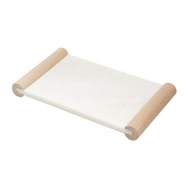 Imagem de Bandeja De Mármore C/borda De Madeira 26x15x3cm Lyor Mármore E Amadeirado Único