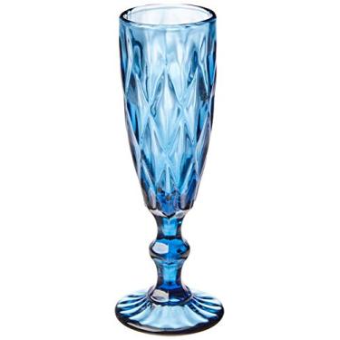 Imagem de Conjunto 6 Taças P/champagne De Vidro Diamond Azul 140ml Lyor Azul Único