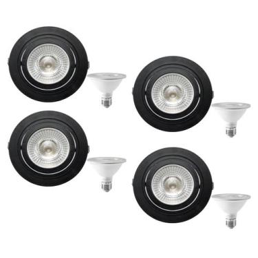 Imagem de 4 Spot Embutir Face Plana PAR30 + 1 Lâmpada LED 10W 6500K E27 - SAVE E