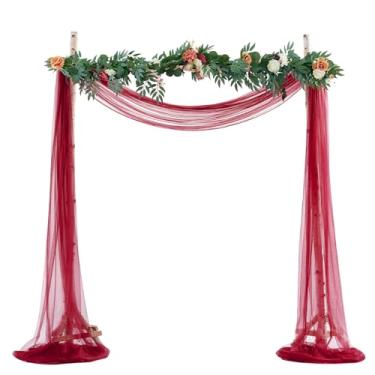 Imagem de BOYOUTH Cortinas de voile transparente para casamento, cortina de tule longo de tule para festas de aniversário, cerimônias, recepção, palco, decoração, vinho, 150 x 600 cm, 1 painel