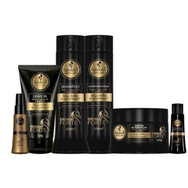 Imagem de Kit Haskell Cavalo Forte Xampu Shampoo Condicionador 300ml Máscara 250