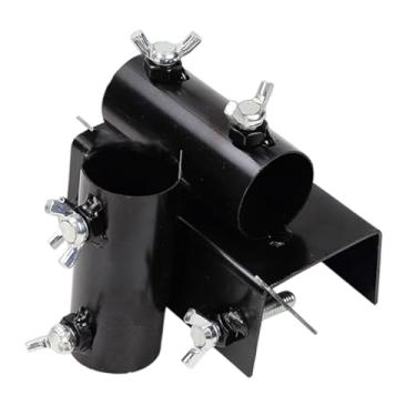 Imagem de Whtkoph Suporte para guarda-chuva externo Suporte para guarda-chuva prático Triciclo Grampo ajustável para guarda-sol para cerca Pátio Porta-malas Praia, Buracos Duplos Negros